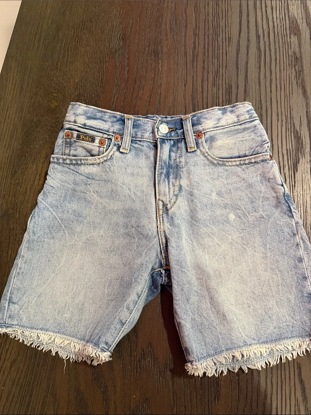 Polo Light Wash Denim Cutoff Shorts - Light Blue 6